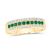 1/4CTW-DIA ANA M 1/5CTW RD-EM NAT GEM BAND